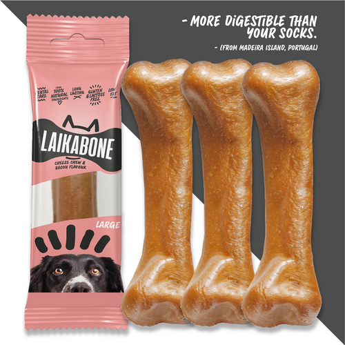 LAIKA Bone Natural Cheese Dog Chews – Lactose-Free Protein Treat (BOX)