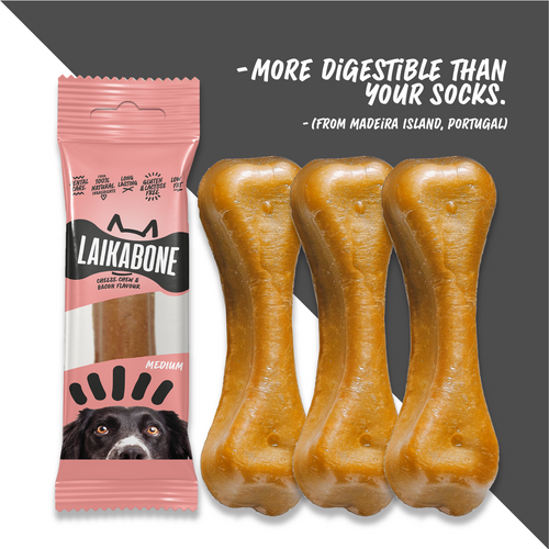 LAIKA Bone Natural Cheese Dog Chews – Lactose-Free Protein Treat (BOX)