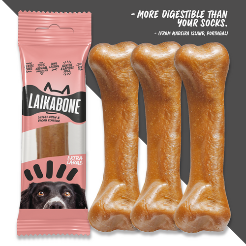 LAIKA Bone Natural Cheese Dog Chews – Lactose-Free Protein Treat (BOX)