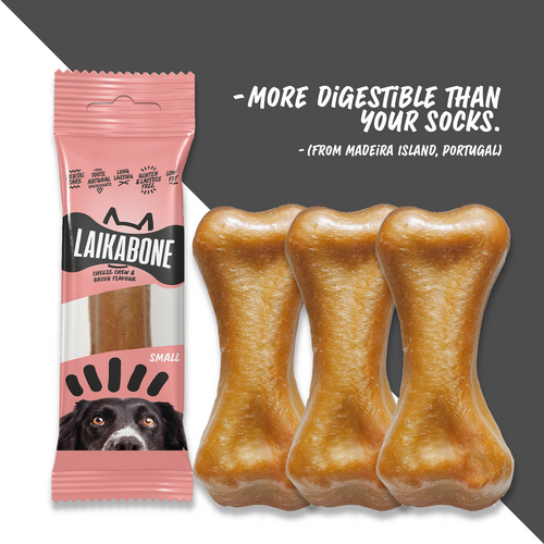 LAIKA Bone Natural Cheese Dog Chews – Lactose-Free Protein Treat (BOX)
