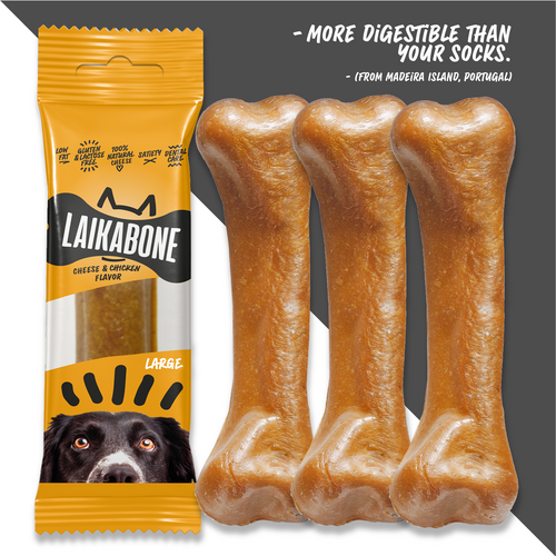 LAIKA Cheese & Chicken Dog Chews – Natural Lactose-Free Treat