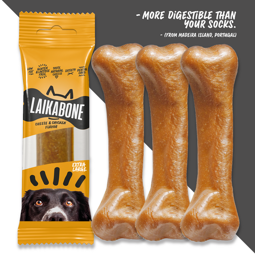 LAIKA Cheese & Chicken Dog Chews – Natural Lactose-Free Treat