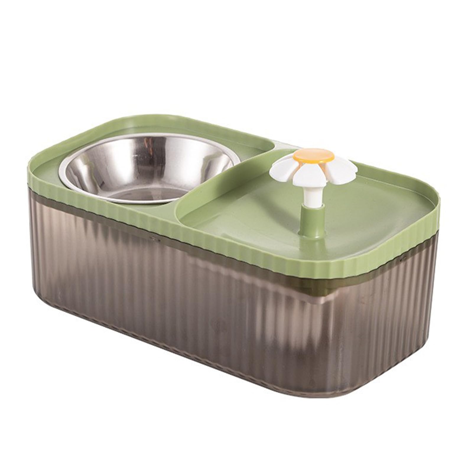 2 in 1 Cat Water Fountain and Food BowlCat Fountain Water BowlPet Water Bowl FountainAutomatic Pet Water DispenserCat Food and Water Bowl SetCat Feeding and Watering Supplies(Green)
