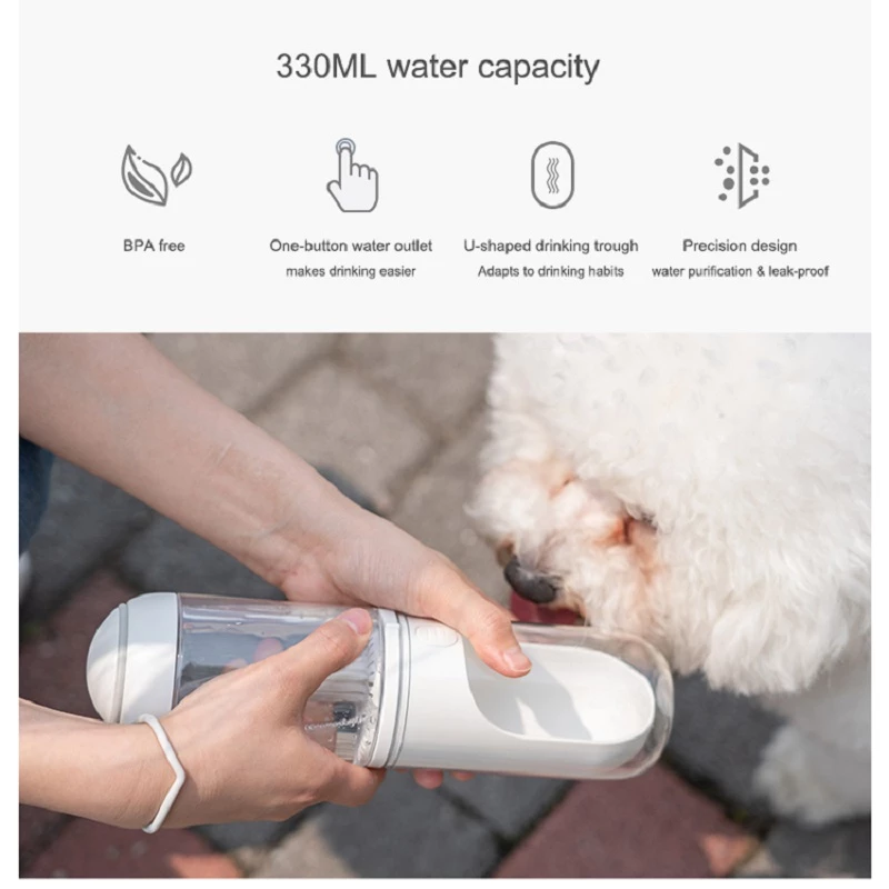 Portable Pet Water Bottle with Drinking Trough – 330ml