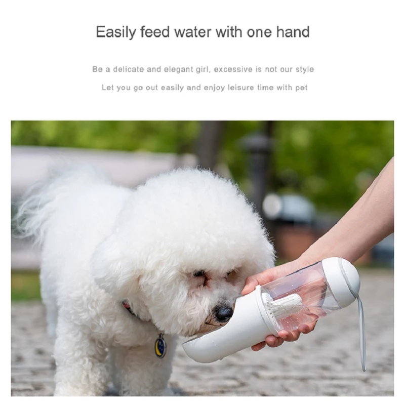 Portable Pet Water Bottle with Drinking Trough – 330ml