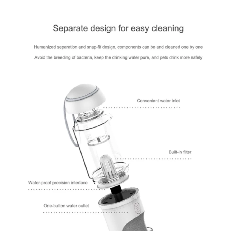Portable Pet Water Bottle with Drinking Trough – 330ml