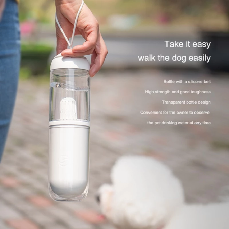 Portable Pet Water Bottle with Drinking Trough – 330ml